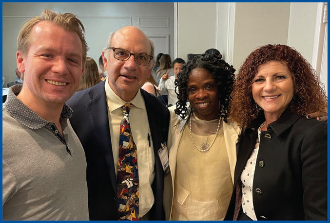(Left to Right) Task Force Co-Chair Jonathan Brayman, Cincinnati Civil Rights Activists Al Gerhardstein, Iris Roley, and President Nellie King.