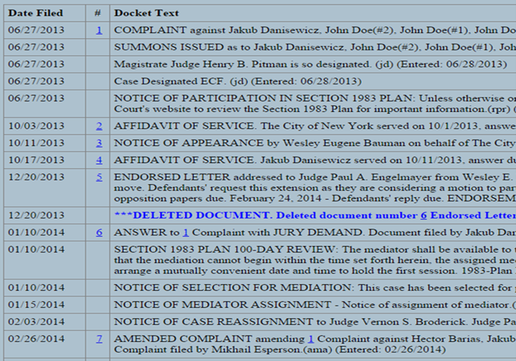 PACER Search Docket Documents
